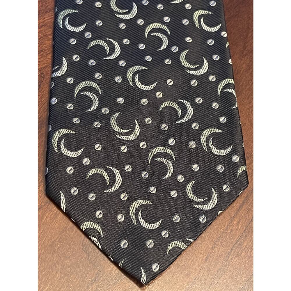 Nat Nast Luxury Accessories Hand Made Black Green 100% Silk Men’s Neck Tie